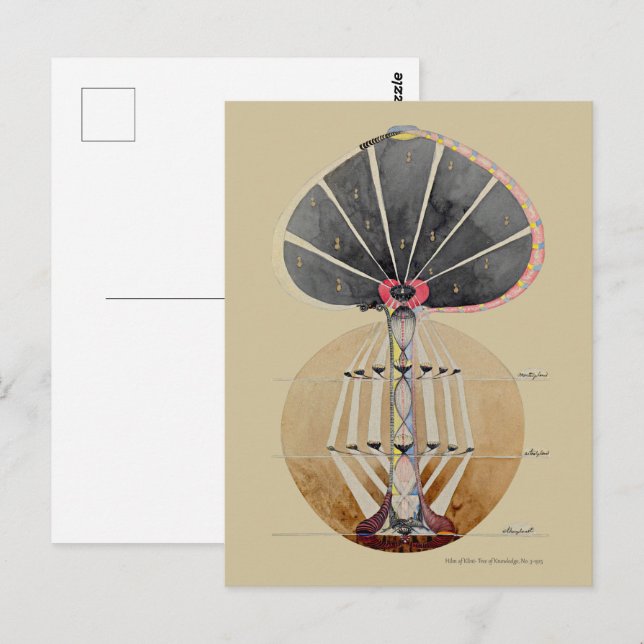 Carte Postale Hilma af Klint - Arbre de la connaissance, n° 3 (Devant / Derrière)