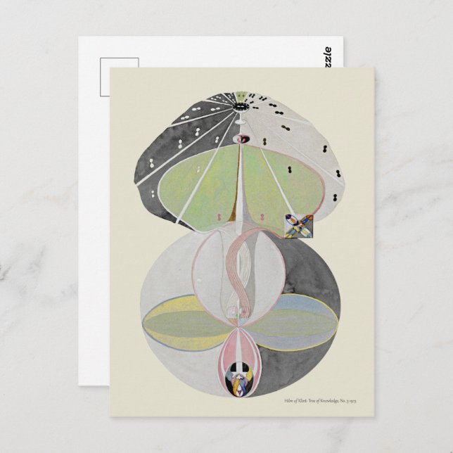 Carte Postale Hilma af Klint - Arbre du savoir, No 5 (Devant / Derrière)