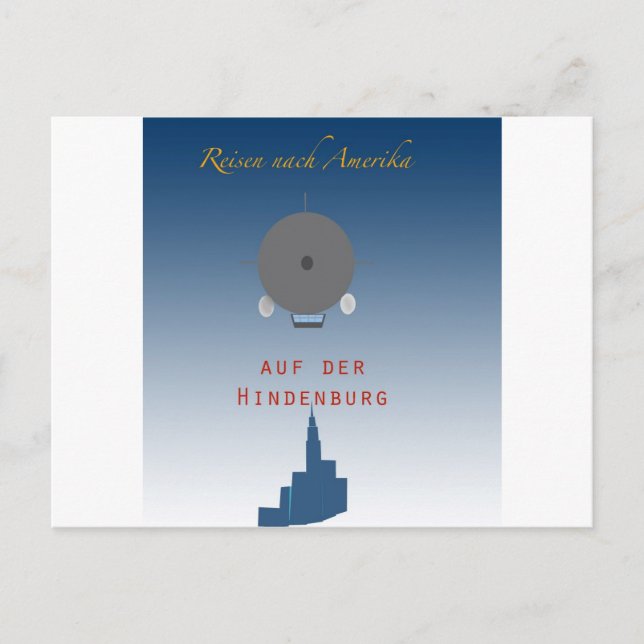 Carte Postale Hindenburg Zeppelin (Devant)