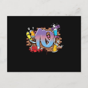 Carte Postale Hiphop Dancer Graffiti Artiste Typographie 10e Bir