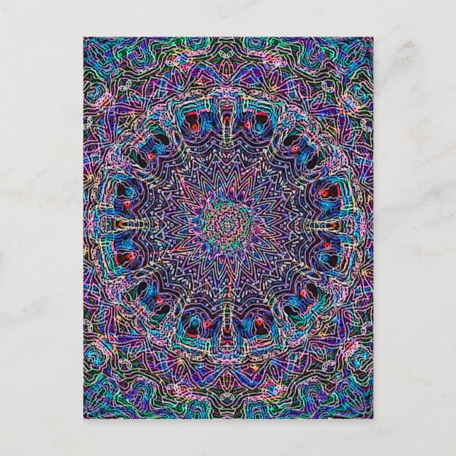 Carte Postale Hippie Art Psychadelic Print (Devant)