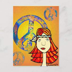 carte postale hippie de paix