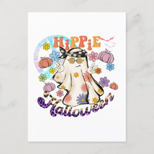 Carte Postale Hippie Halloween Ghost Retro Halloween