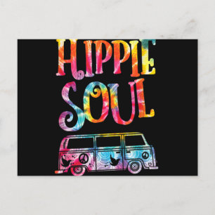 Carte Postale Hippie Tie Dye Van Hippie Soul
