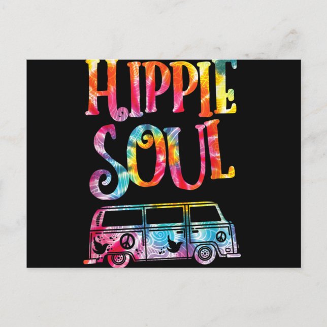 Carte Postale Hippie Tie Dye Van Hippie Soul (Devant)