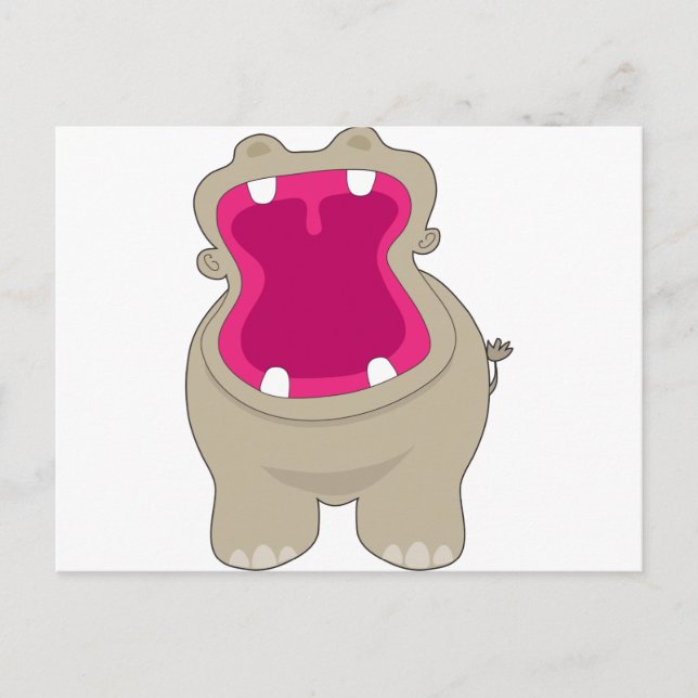 Carte Postale Hippo Big Mouth (Devant)