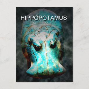 CARTE POSTALE HIPPO BLEU EYGPTIEN