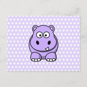 Carte Postale Hippo de lavande mignon
