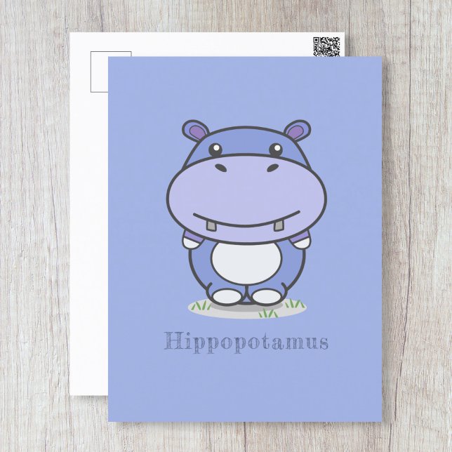 Carte postale Hippo mignonne (Créateur téléchargé)