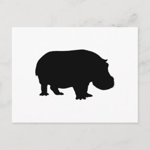 Carte Postale Hippo Silhouette