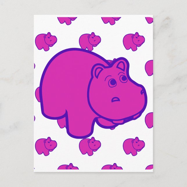 Carte Postale Hippo violet (Devant)