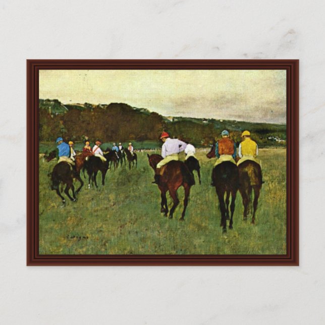 Carte Postale Hippocampe En Longchamp Par Edgar Degas (Devant)
