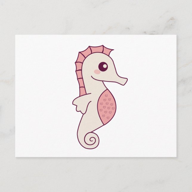 Carte Postale Hippocampe Ros Cheval Sous-Marin Animaux Dans L'Ea (Devant)