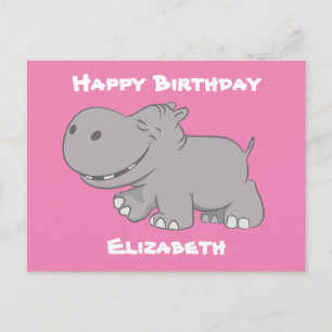 Carte Postale Hippopotame Heureux