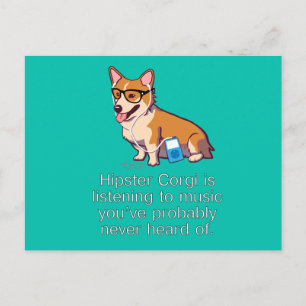 Carte postale Hipster Corgi
