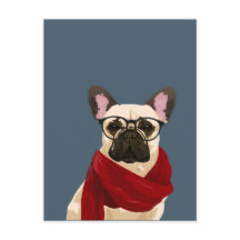 Carte postale Hipster French Bulldog pour Amoureux