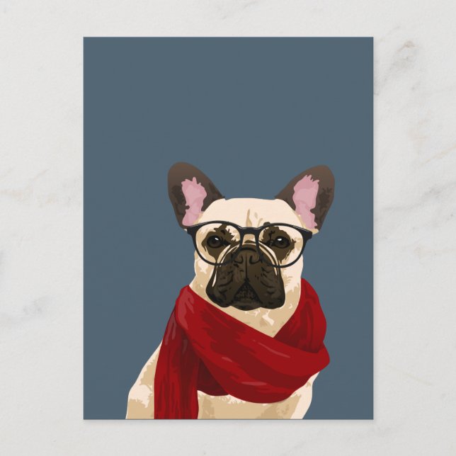 Carte postale Hipster French Bulldog pour Amoureux (Devant)