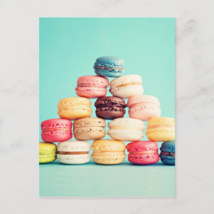 Carte Postale Hipster Macaron affamé, multicolore, biscuits sucr