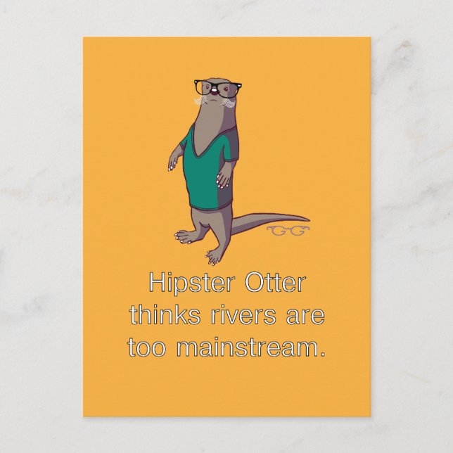 Carte postale Hipster Otter (Devant)