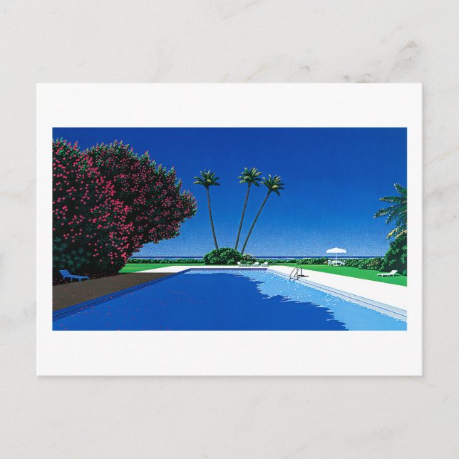 Carte Postale hiroshi nagai art peintures city pop et avion (Devant)