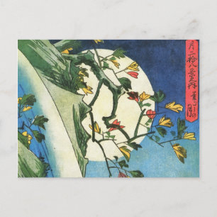 Carte Postale Hiroshige Clair de lune sur une cascade Art japona