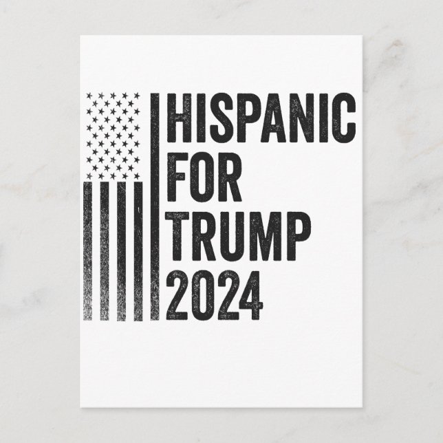 Carte Postale Hispanique Pour Trump 2024 - Drapeau Patriotique A (Devant)