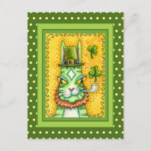 CARTE POSTALE HISS N'FITZ LEPRECHAUN, ST. CHAT AMUSANT DE LA JOU