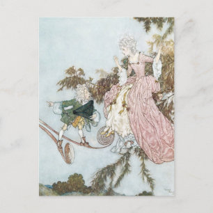 Carte Postale Histoire de fée vintage Beauté couchée par Edmund 