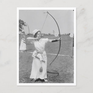 Carte Postale Histoire du tir à l'arc Femme Archer 1915 Photo