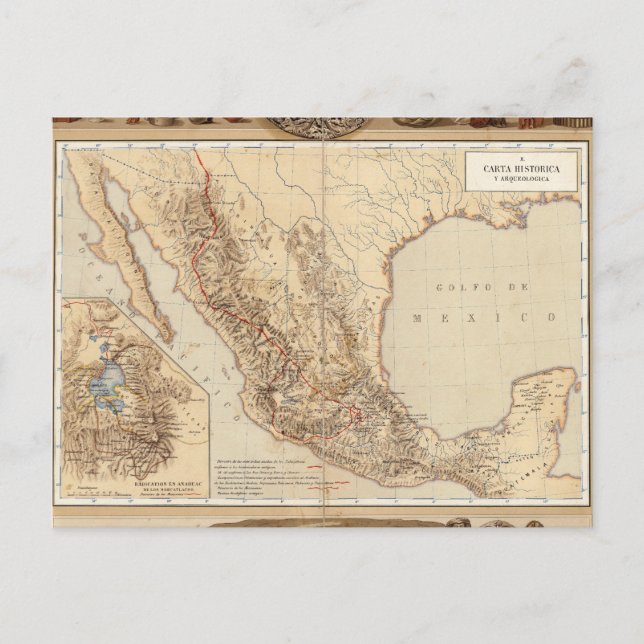 Carte Postale Histoire et architecture du Mexique (Devant)