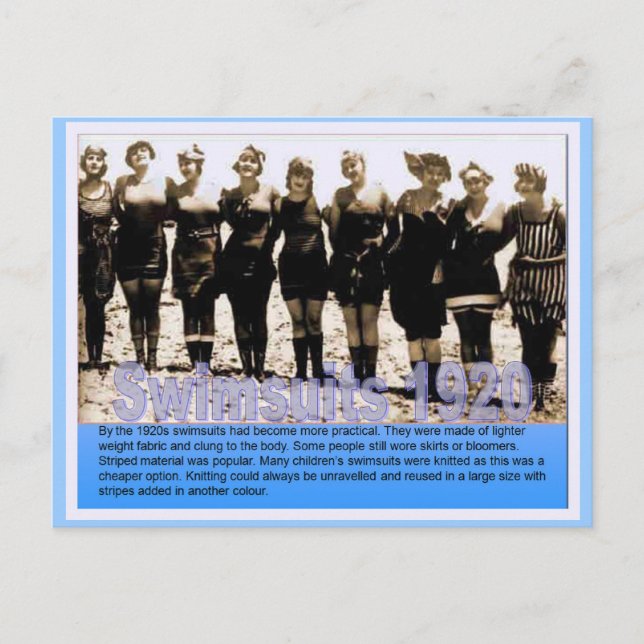 Carte Postale Histoire, victorienne, maillots de bain 1920 (Devant)