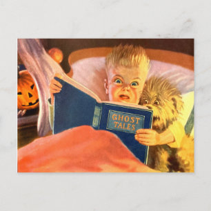 Carte Postale Histoires de fantômes Peur Garçon et Chien