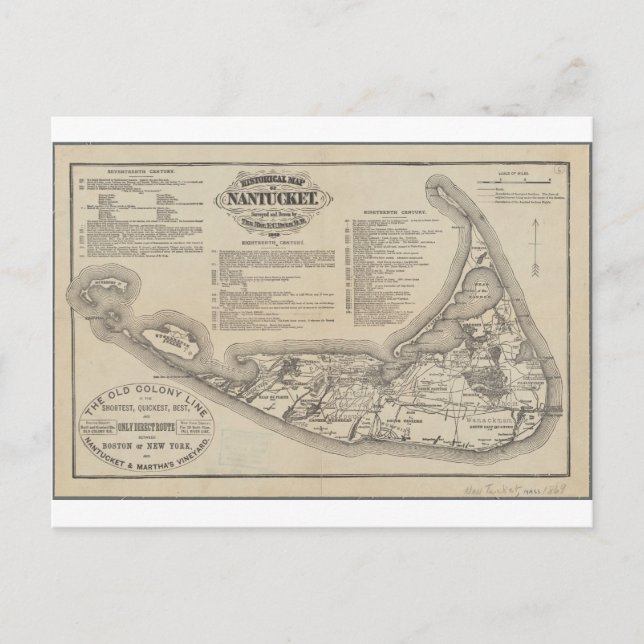 Carte postale historique de Nantucket (Devant)