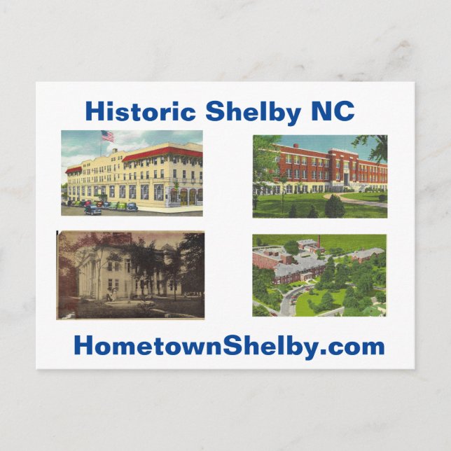 Carte postale historique de Shelby NC (Devant)
