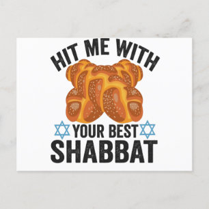 Carte Postale Hit me With Your Best Shabbat Funyn Hanukkah Food