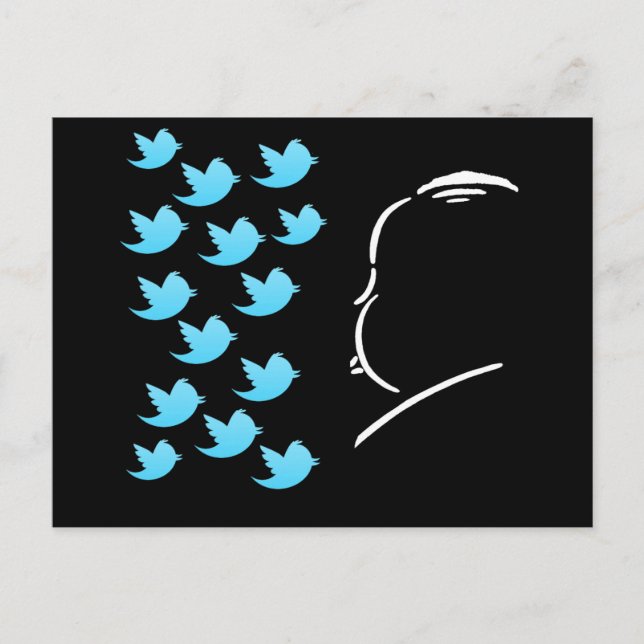 Carte Postale Hitch et Tweets (Devant)