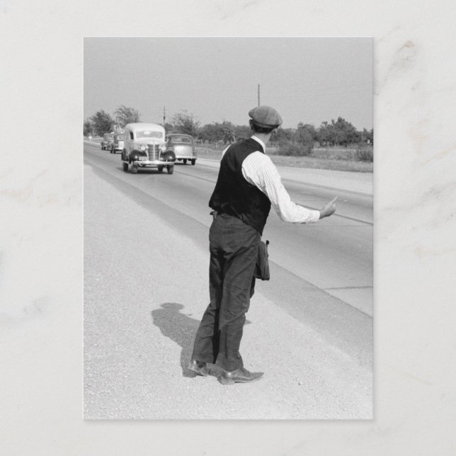 Carte Postale Hitching a Ride, 1939 (Devant)