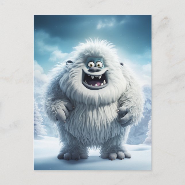 Carte Postale Hiver amusant Yeti (Devant)
