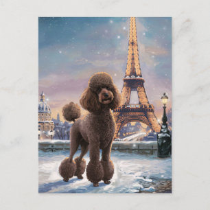 Carte Postale Hiver Brown des canicules à Paris Peinture Art
