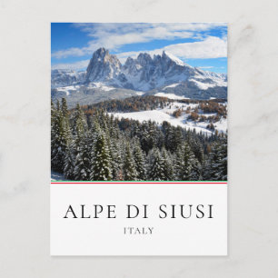 Carte Postale Hiver de Alpe di Siusi, Italie