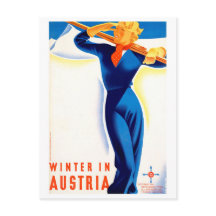 Hiver en Autriche, fille de ski, voyage vintage