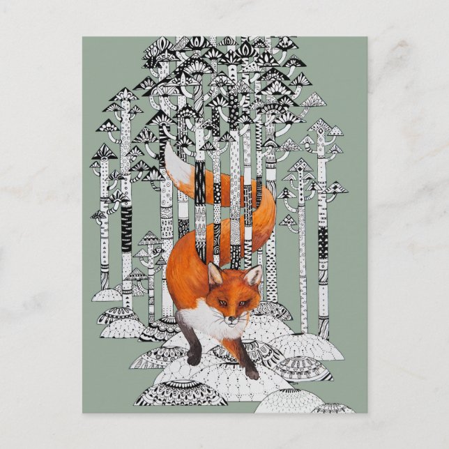 Carte Postale hiver Fox (Devant)