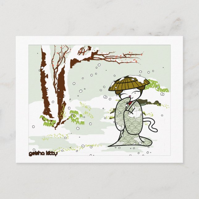 Carte Postale Hiver Geisha Kitty (Devant)