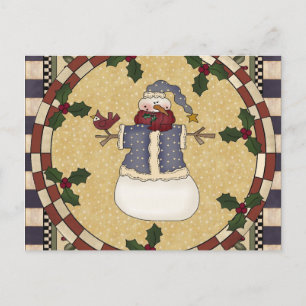 Carte postale - Hiver habillé Snowman