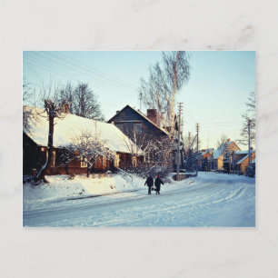 Carte Postale Hiver matin, Prienai, Lituanie Hiver