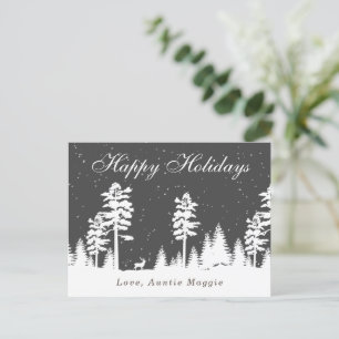 Carte Postale Hiver merveilleux silhouette Noël vacances Pos