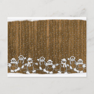 Carte Postale Hiver Neige Snowman Paix Aimer Destinée