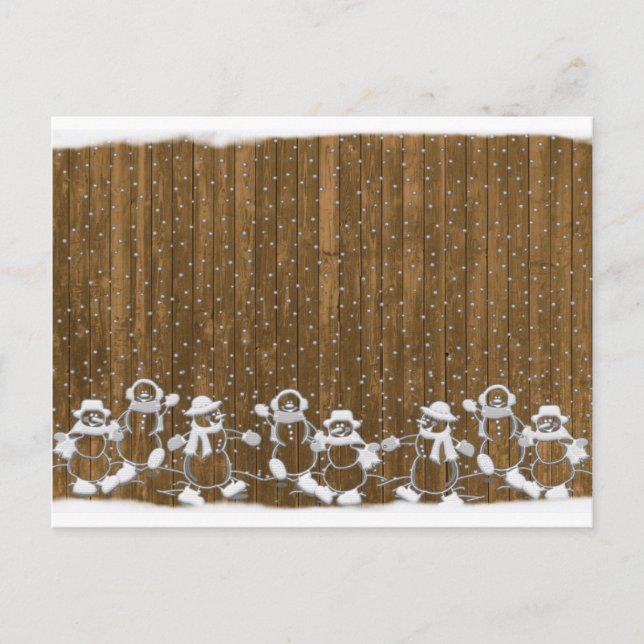 Carte Postale Hiver Neige Snowman Paix Aimer Destinée (Devant)