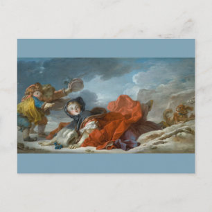 Carte Postale Hiver par Jean-Honore Fragonard