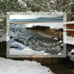 Carte Postale Hiver, Plage de sable, Parc national de l'Acadie,